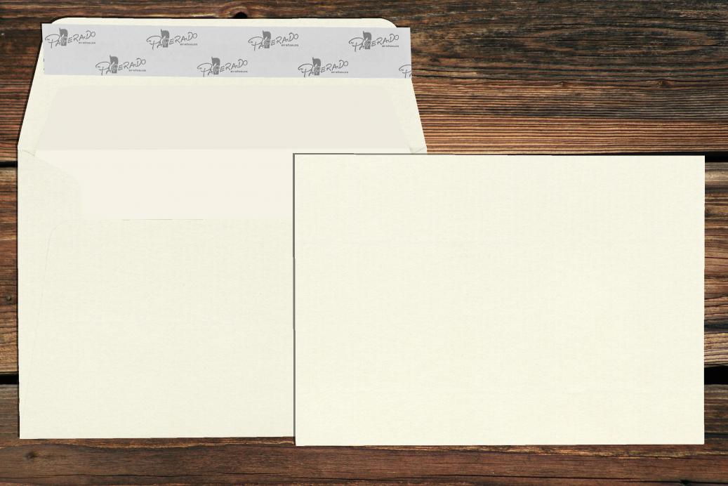 Briefhüllen mit Seidenfutter B6 125x176 mm Haftklebend Ivory gerippt 100 g/qm